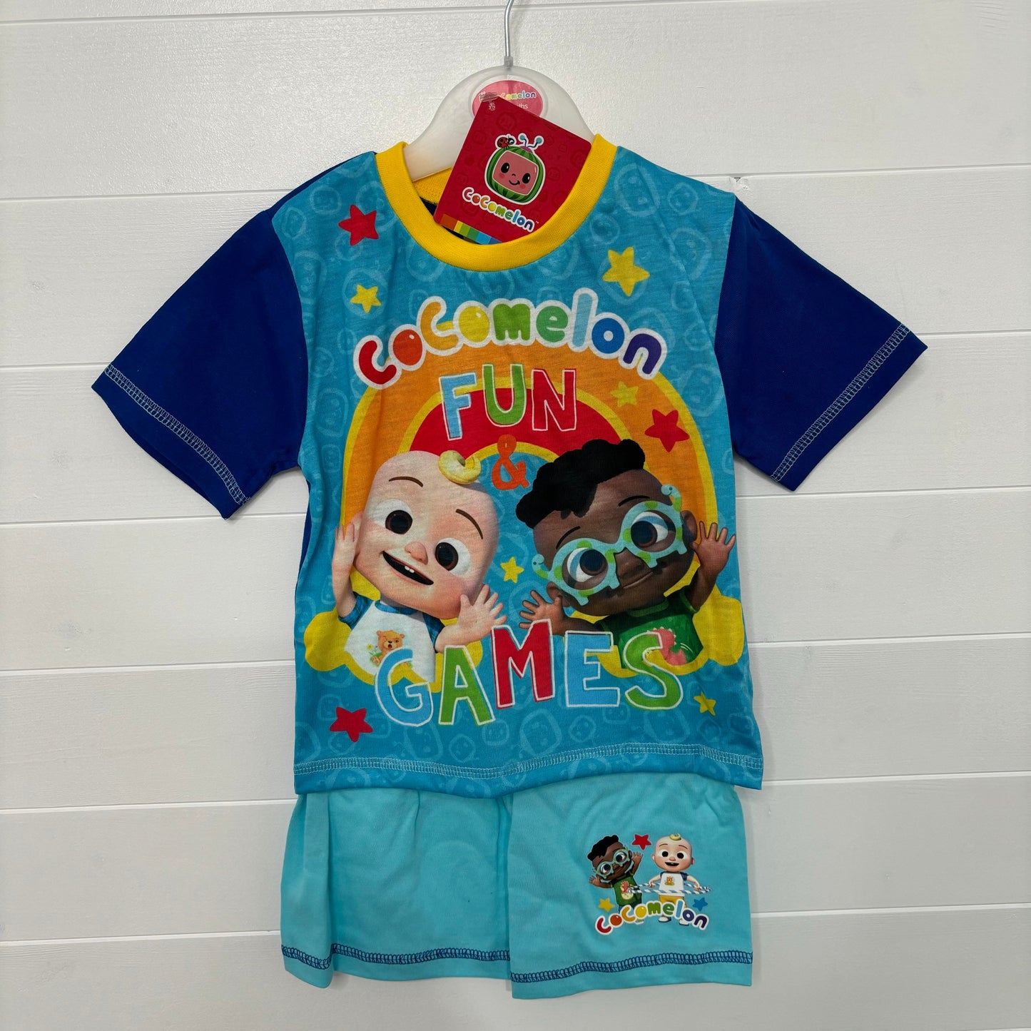 CocoMelon Pyjama Set Boys Toddler Kids Childrens Short Sleeve Nightwear