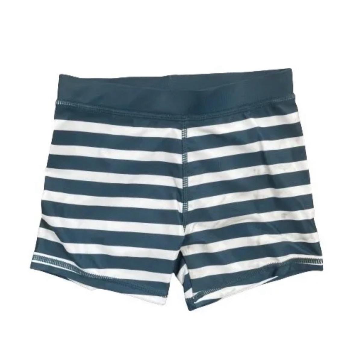 Boys Swim Set Shark Toddler Swimming Blue Stripe Rash Top Shorts 2 Piece