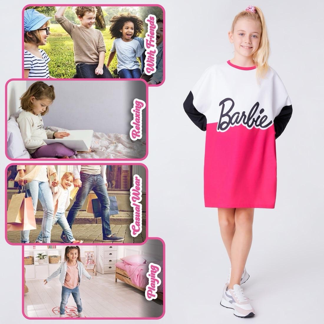 Barbie Girls Jumper Dress Oversized Kids Childrens Outfit