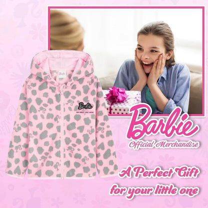 Barbie Doll Fleece Hooded Jacket Girls Pink