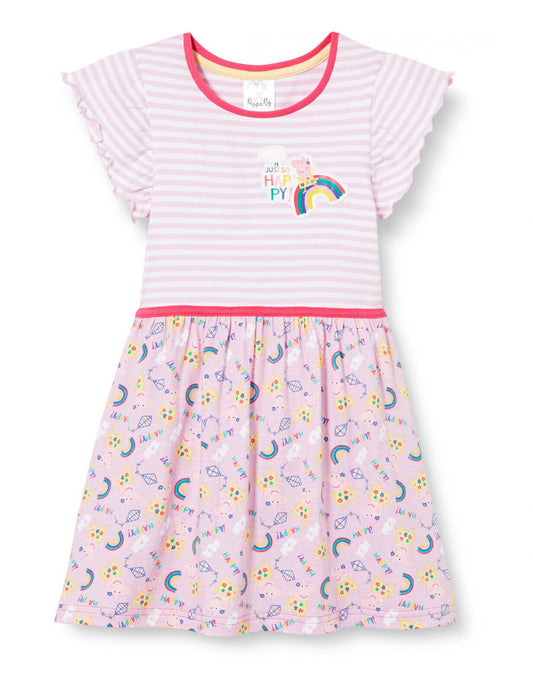 Peppa Pig Girls Summer Dress Pink Striped