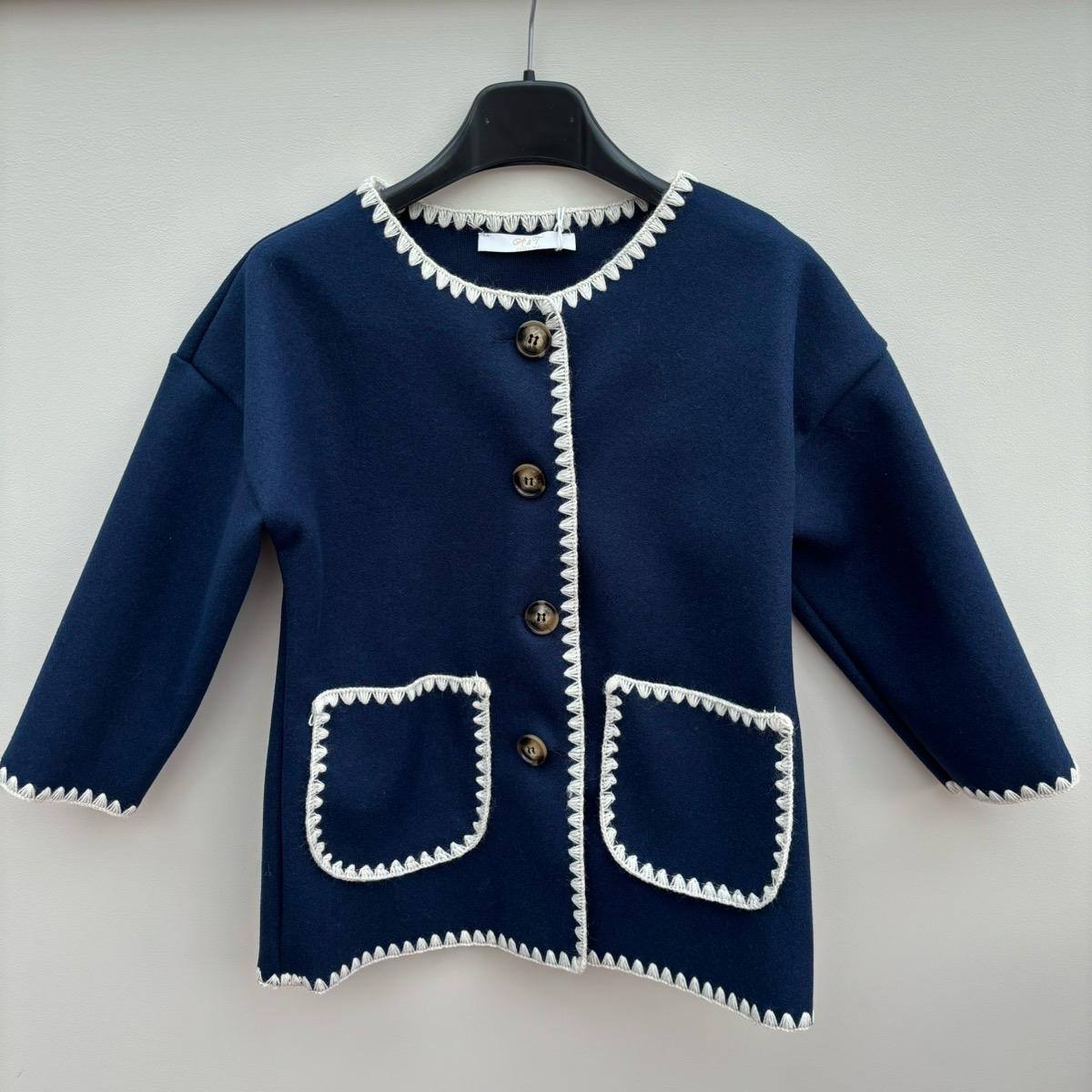 Girls Jacket Scarf Cardigan Matching Set