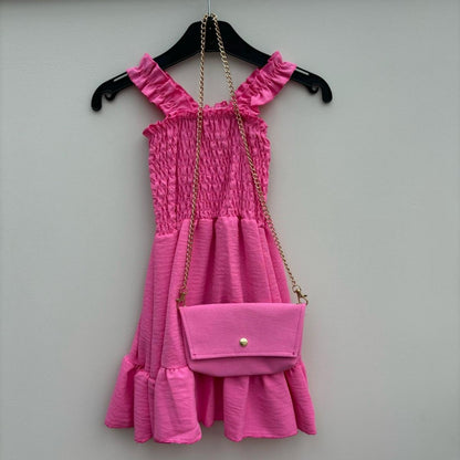 Girls summer dress kids childrens outfit bag sleeveless