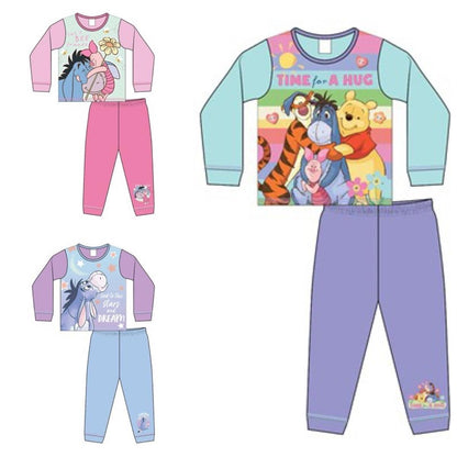 Disney Winnie The Pooh Bear Girls Pyjamas Long Sleeve Pjs Set