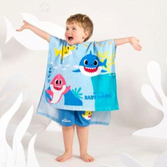 Baby Shark Hooded Towel Poncho Boys Girls Kids Beach Bath Wrap