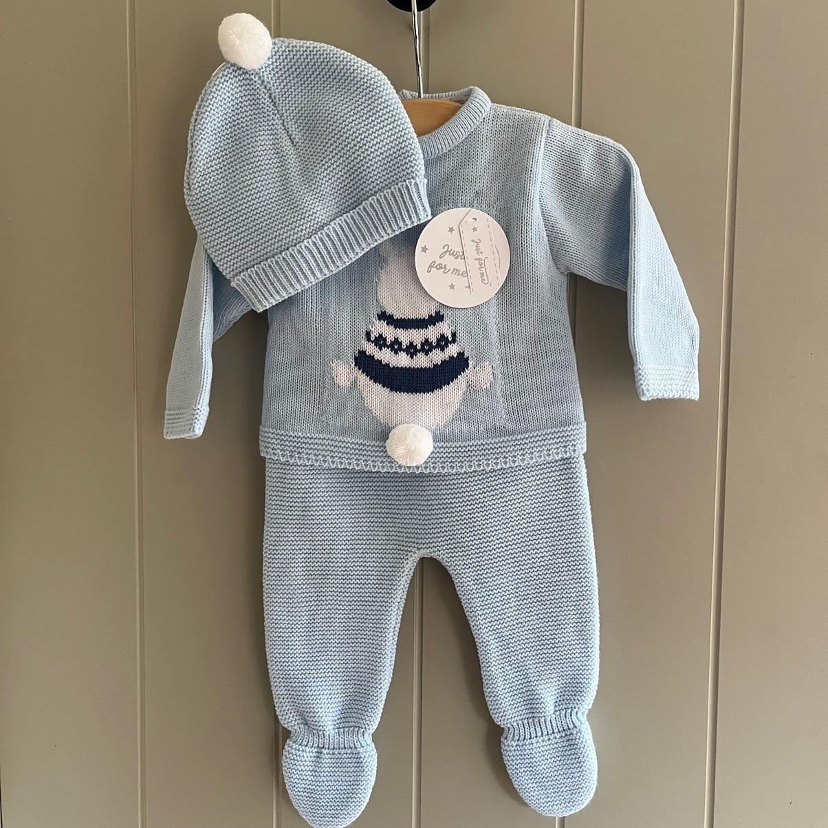 Baby Boys Easter Outfit Blue Bunny Rabbit 3 Piece