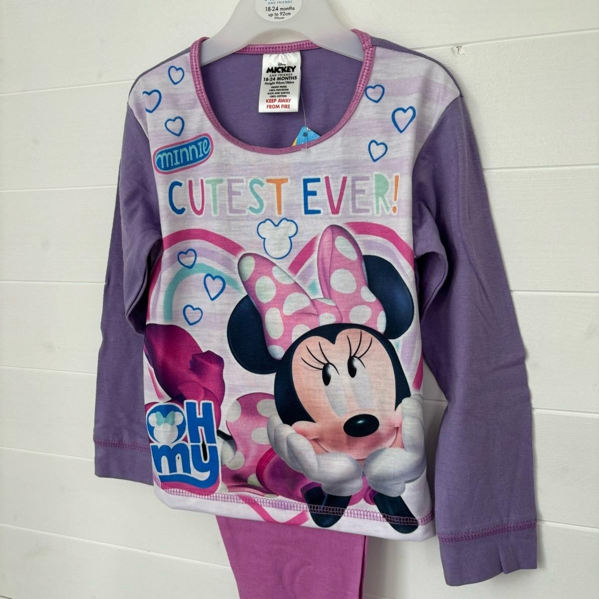 Disney Minnie Mouse Girls Pyjamas LONG