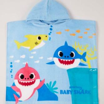 Baby Shark Hooded Towel Poncho Boys Girls Kids Beach Bath Wrap