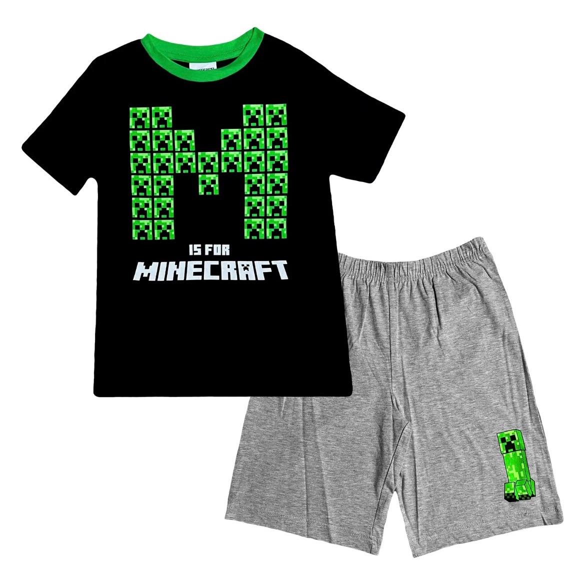 Minecraft Boys Pjs Nightwear Short Sleeve Two Piece Set