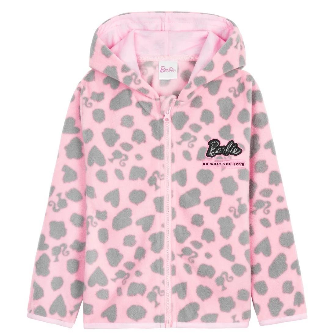 Barbie Doll Fleece Hooded Jacket Girls Pink