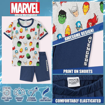 Marvel Avengers Shortie Boys Pyjamas Pjs Nightwear