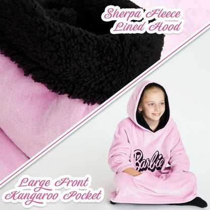 Barbie Doll Hoodie Blanket Oversized Girls Pink