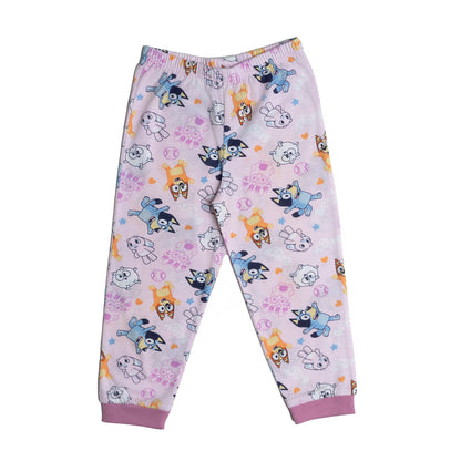 Bluey Bingo Trouser Pyjamas Girls Long Sleeve Pjs Nightwear Toddler Kids Pink
