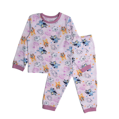 Bluey Bingo Trouser Pyjamas Girls Long Sleeve Pjs Nightwear Toddler Kids Pink
