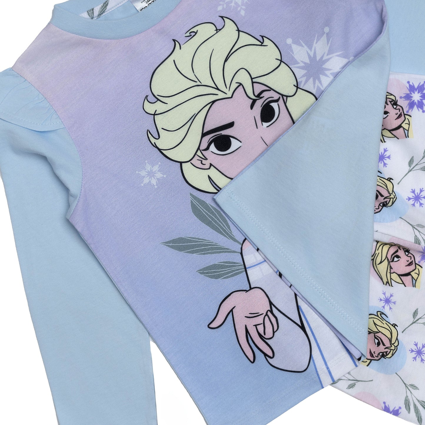 Disney Princess Frozen Elsa Pyjamas Girls Pjs Nightwear Long Sleeve and Trousers