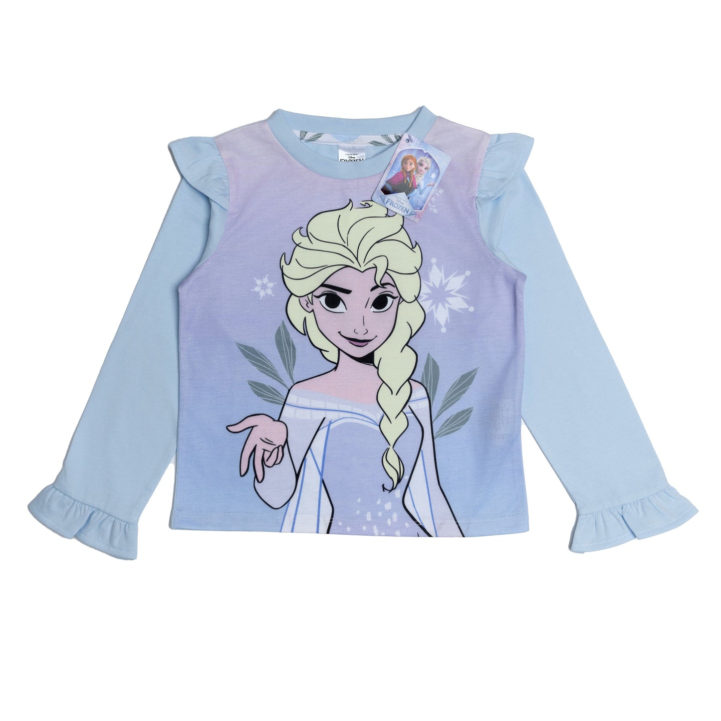 Disney Princess Frozen Elsa Pyjamas Girls Pjs Nightwear Long Sleeve and Trousers