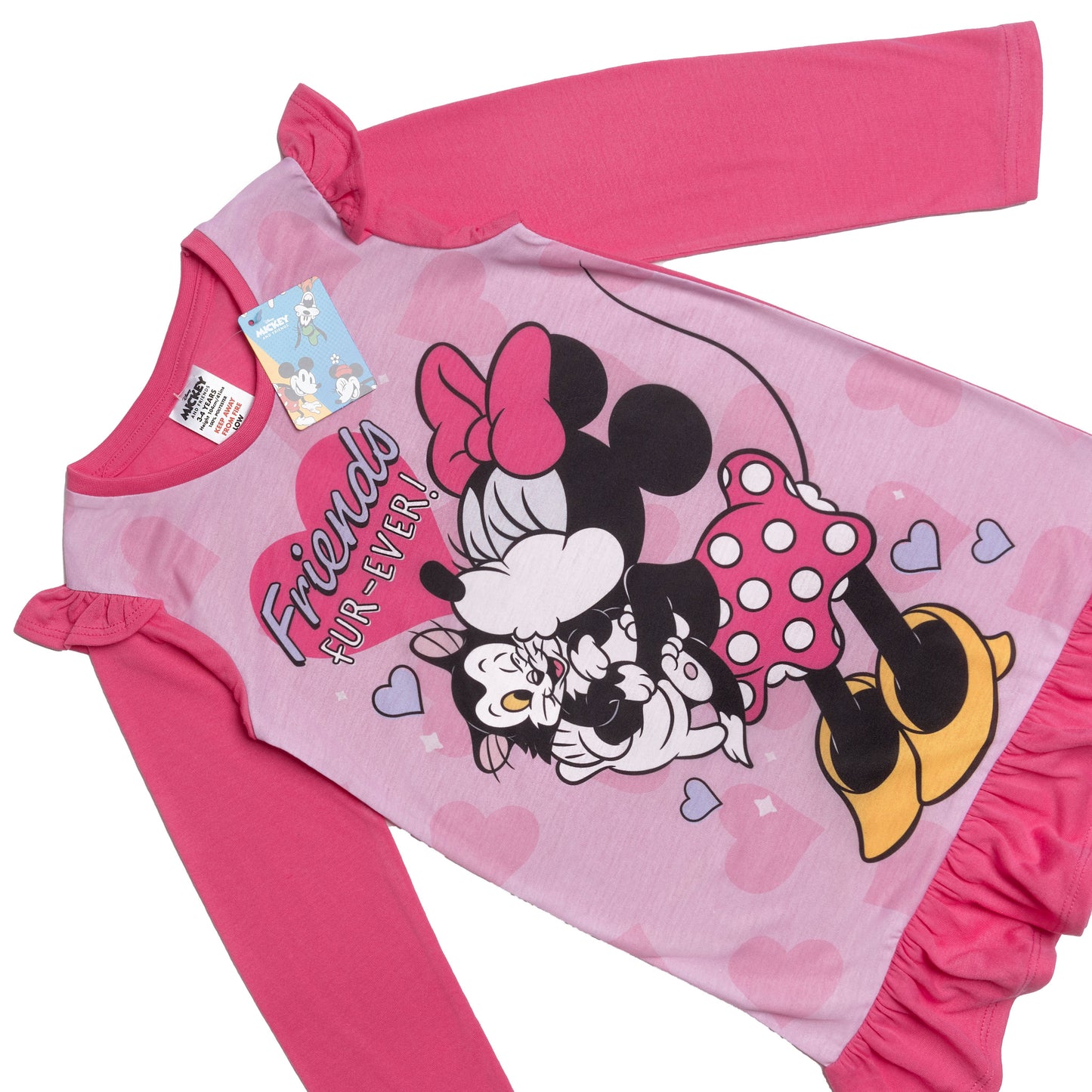 Disney Girls Minnie Mouse Friends Fur-Ever Long Sleeve Nightdress Kitten Nightie Pyjamas