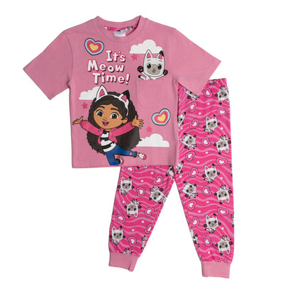 Gabby’s Dollhouse Girls Pyjamas Pandy Paws Pjs Nightwear Trousers Short Sleeve Top