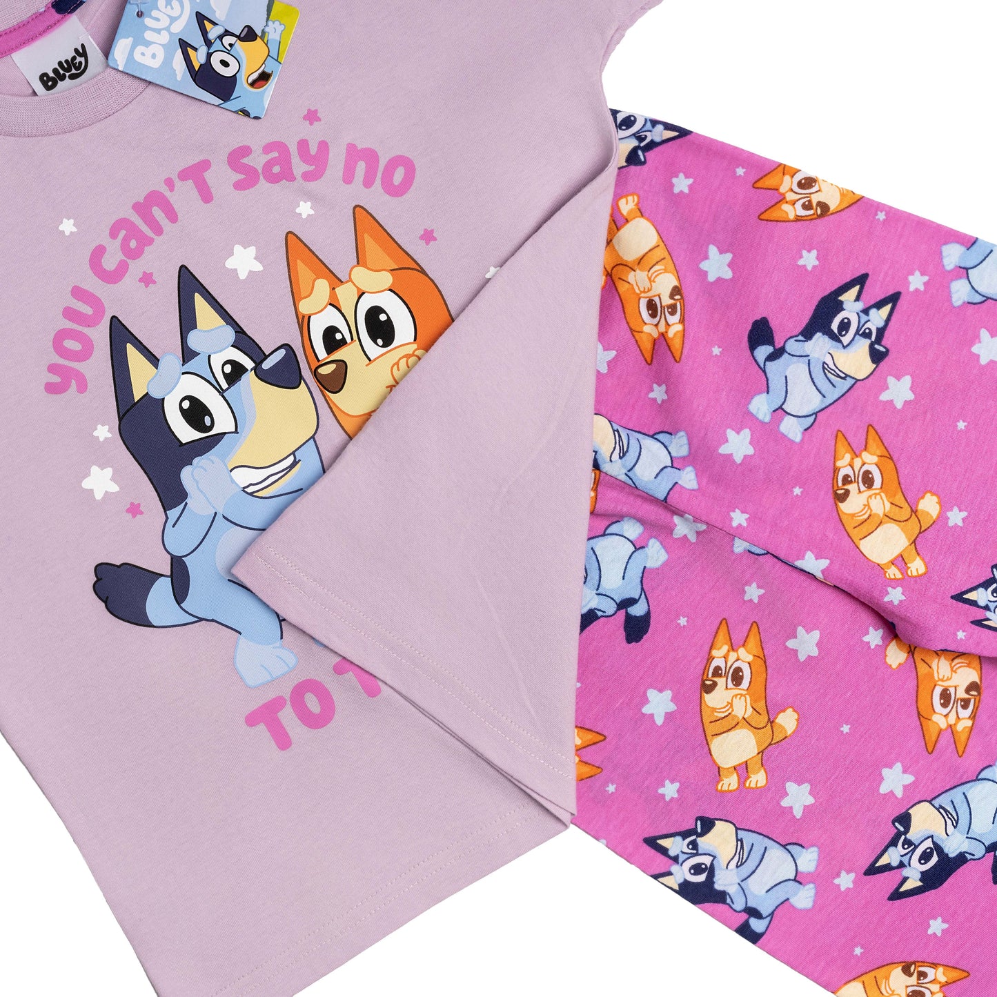 Girls Bluey and Bingo Short Sleeve Top Long Trousers Pyjamas Pjs Nightwear