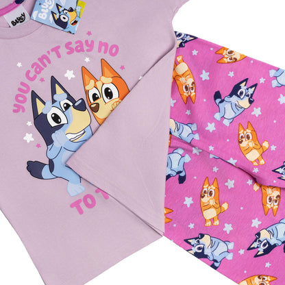 Girls Bluey and Bingo Short Sleeve Top Long Trousers Pyjamas Pjs Nightwear