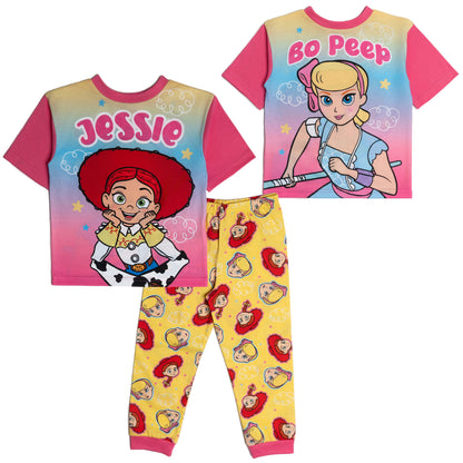 Disney REVERSIBLE Girls Toy Story Jessie Bo Peep Pyjamas Pjs Nightwear