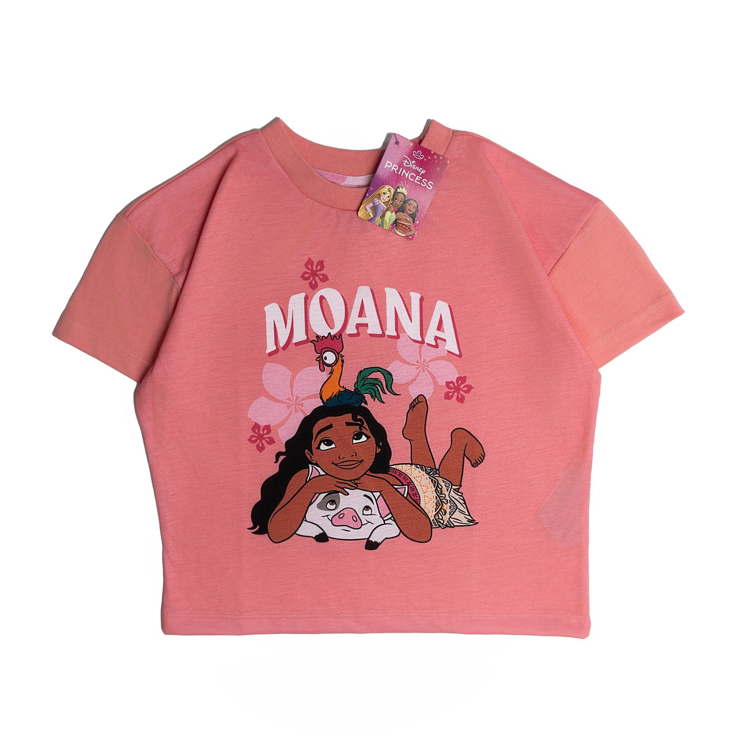 Disney Moana Girls Pyjamas Pjs Nightwear Top Trousers Short Sleeve HeiHei Pua