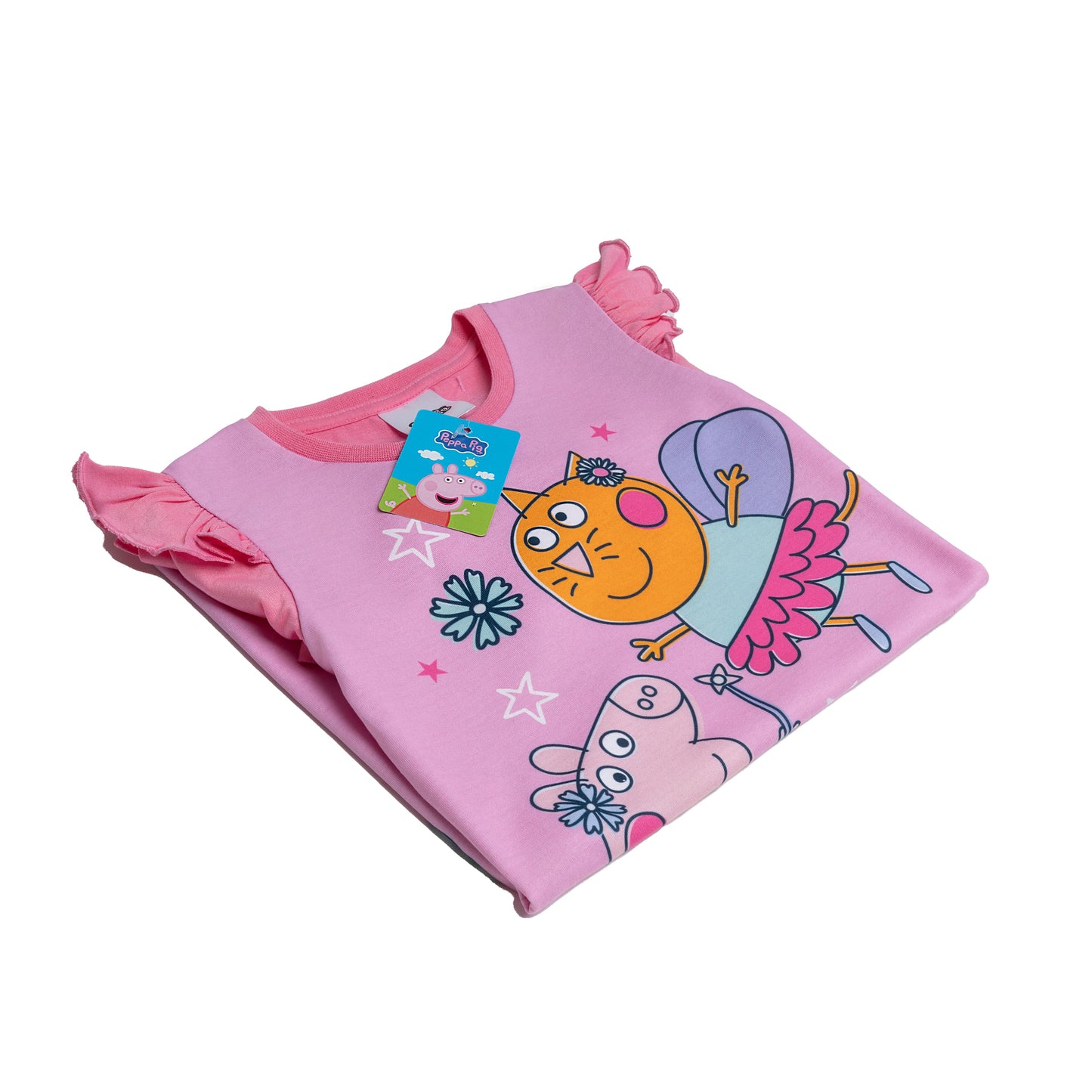 Girls Peppa Pig Long Sleeve Nightdress Fairy Friends Pyjamas Pjs Kids Nightwear 2-6 Years