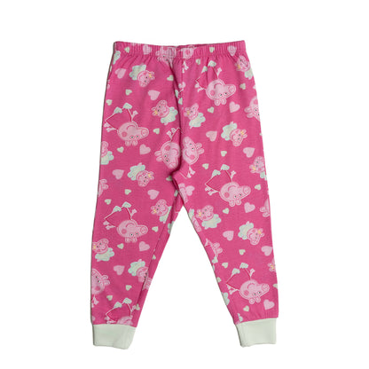 Peppa Pig and baby Evie Girls Pyjamas Pjs Nightwear Short Sleeve Frilly Top Trousers Kids