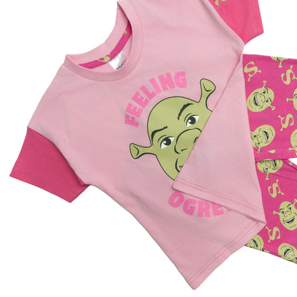 Girls Shrek Short Sleeve Top Long Leg Pyjamas Nightwear Pjs Ogre