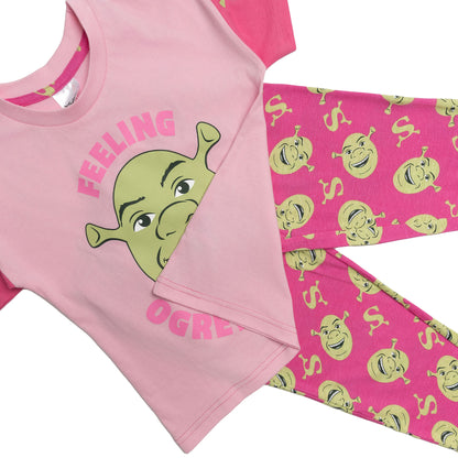 Girls Shrek Short Sleeve Top Long Leg Pyjamas Nightwear Pjs Ogre