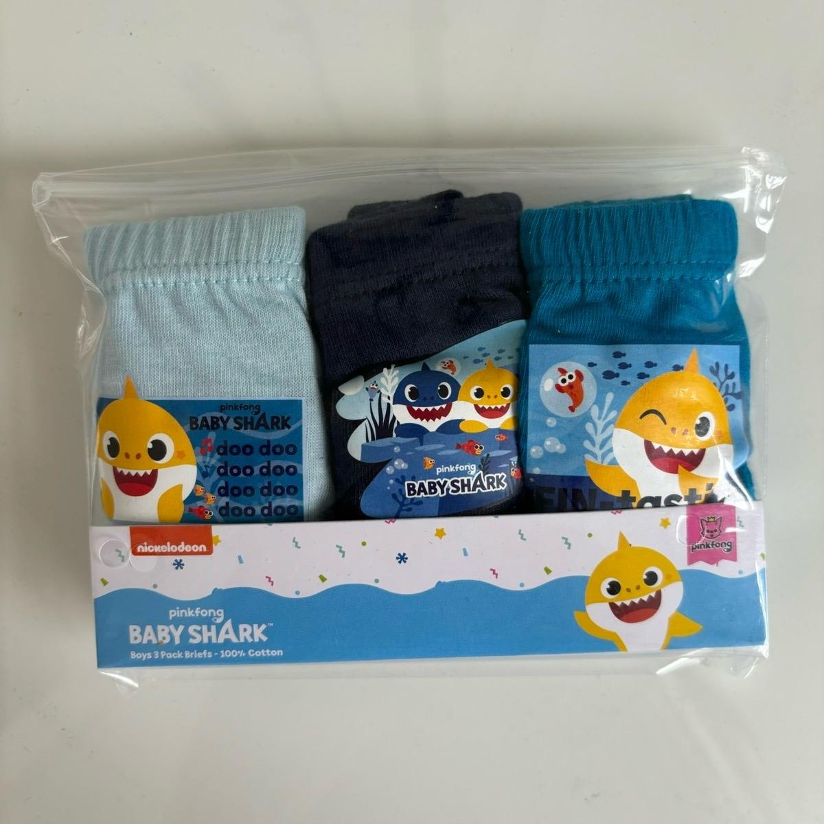 Baby Shark Winking Kids Boys Blue Underwear Pants Kids Multipack Briefs 3 Pack