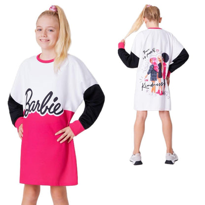 Barbie Girls Jumper Dress Oversized Kids Childrens Outfit