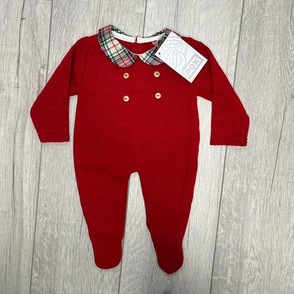 Baby Boys Sleepsuit Babygrow Knitted Red Knit Outfit