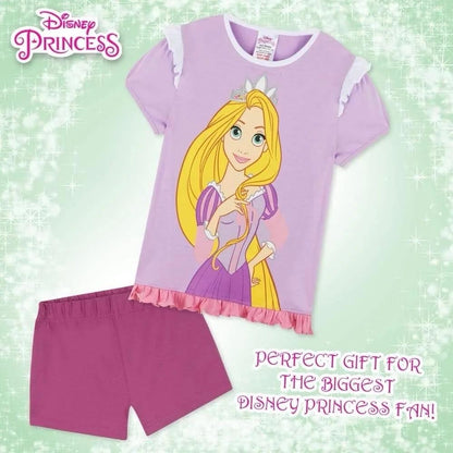 Shortie Disney Princess Rapunzel Girls Pyjamas Pjs Nightwear Sleepwear