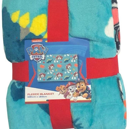 Paw Patrol Blanket Fleece Throw Dinosaur Dino Marshall Character Dogs Blue Boys