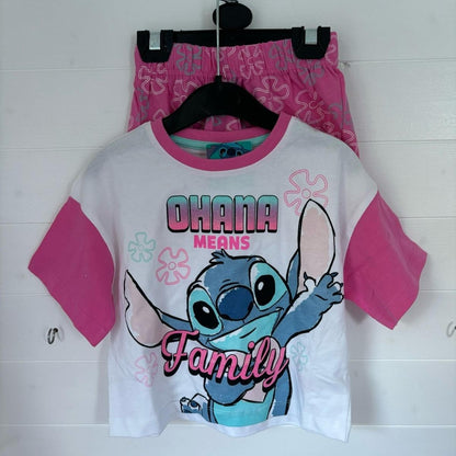 Disney Lilo And Stitch Girls Pyjamas Ohana Means Family Pjs