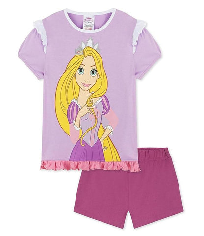 Shortie Disney Princess Rapunzel Girls Pyjamas Pjs Nightwear Sleepwear