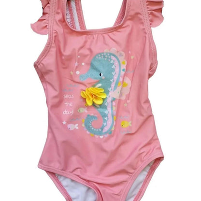 Girls Swimsuit Seahorse Swimming Costume Swimwear Toddler