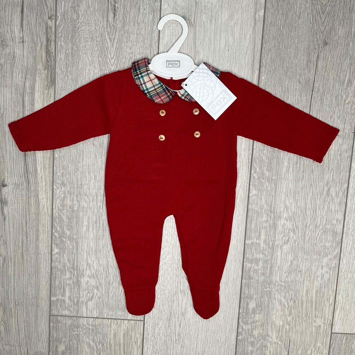 Baby Boys Sleepsuit Babygrow Knitted Red Knit Outfit