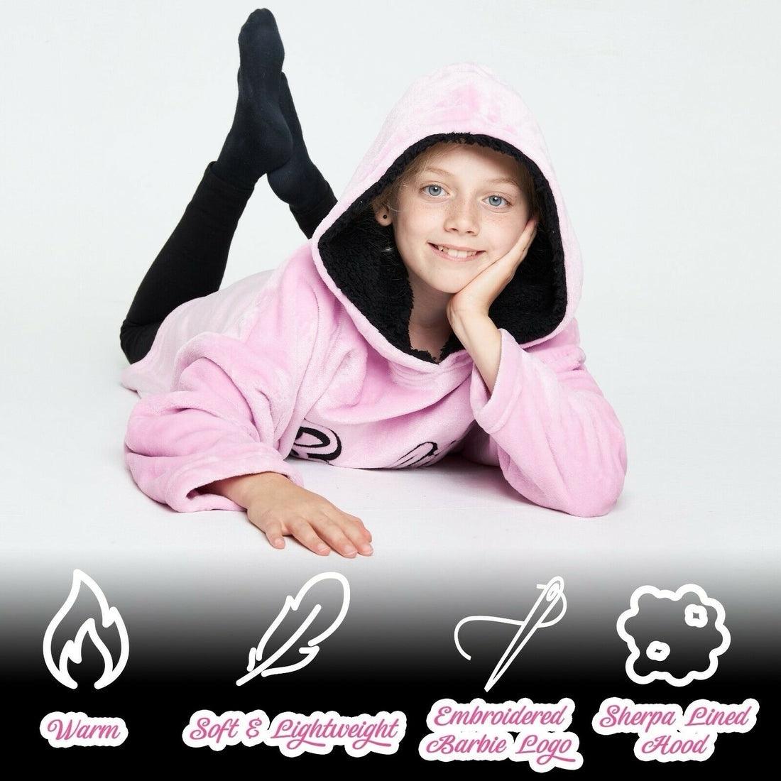 Barbie Doll Hoodie Blanket Oversized Girls Pink