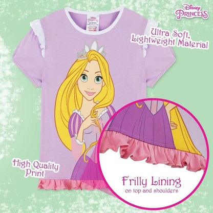 Shortie Disney Princess Rapunzel Girls Pyjamas Pjs Nightwear Sleepwear