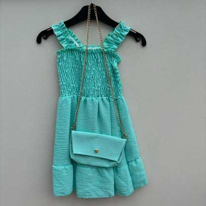 Girls summer dress kids childrens outfit bag sleeveless