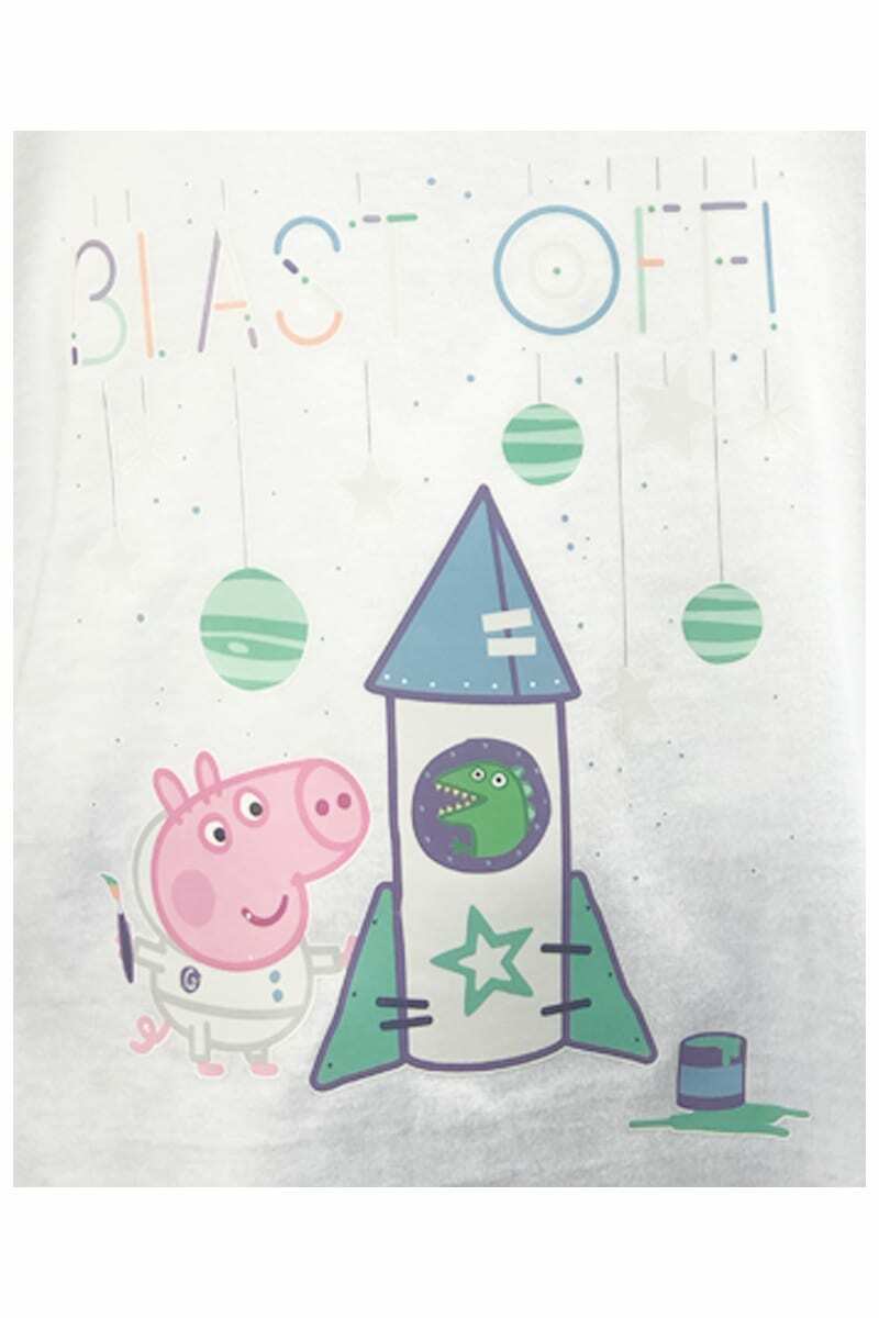 Peppa Pig Pyjamas George Boys Space Pjs Set Nightwear Long Sleeve Top Trousers