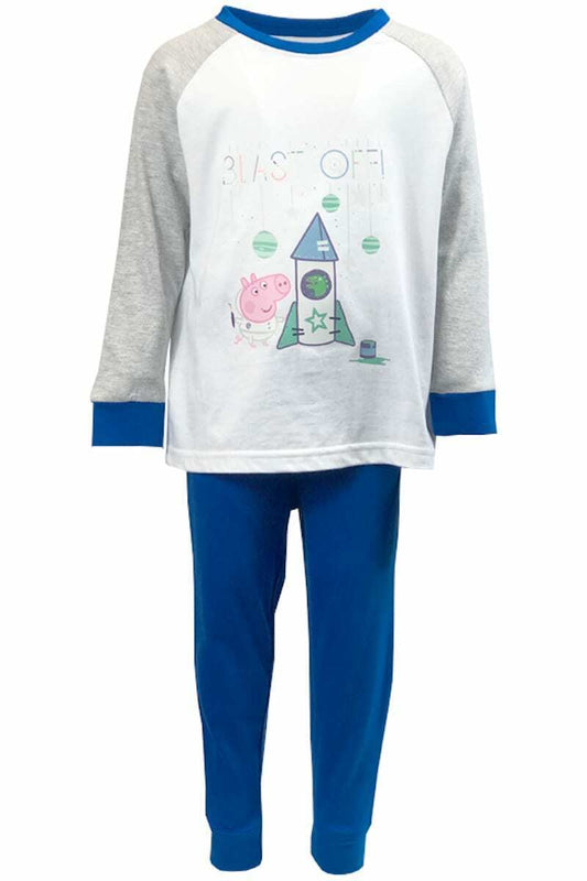 Peppa Pig Pyjamas George Boys Space Pjs Set Nightwear Long Sleeve Top Trousers