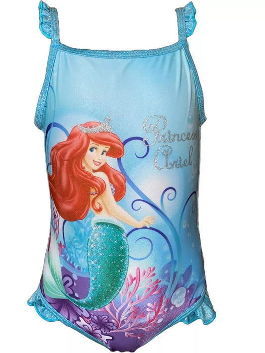 Girls Ariel Mermaid Princess Swimsuit Swimming Costume Swimwear One Piece Frilly Holiday Kids Childrens Baby Toddler