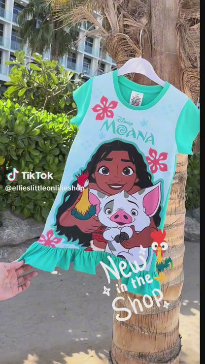 Girls Disney Moana Heihei Pua Nightdress Nightie Pyjamas Age 2-10