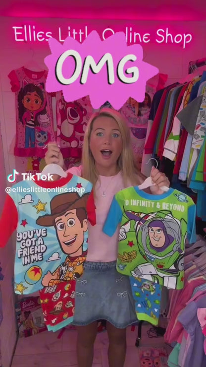 REVERSIBLE Boys Toy Story Woody Buzz Lightyear Pyjamas Pjs Nightwear 18 Months - 6 Years