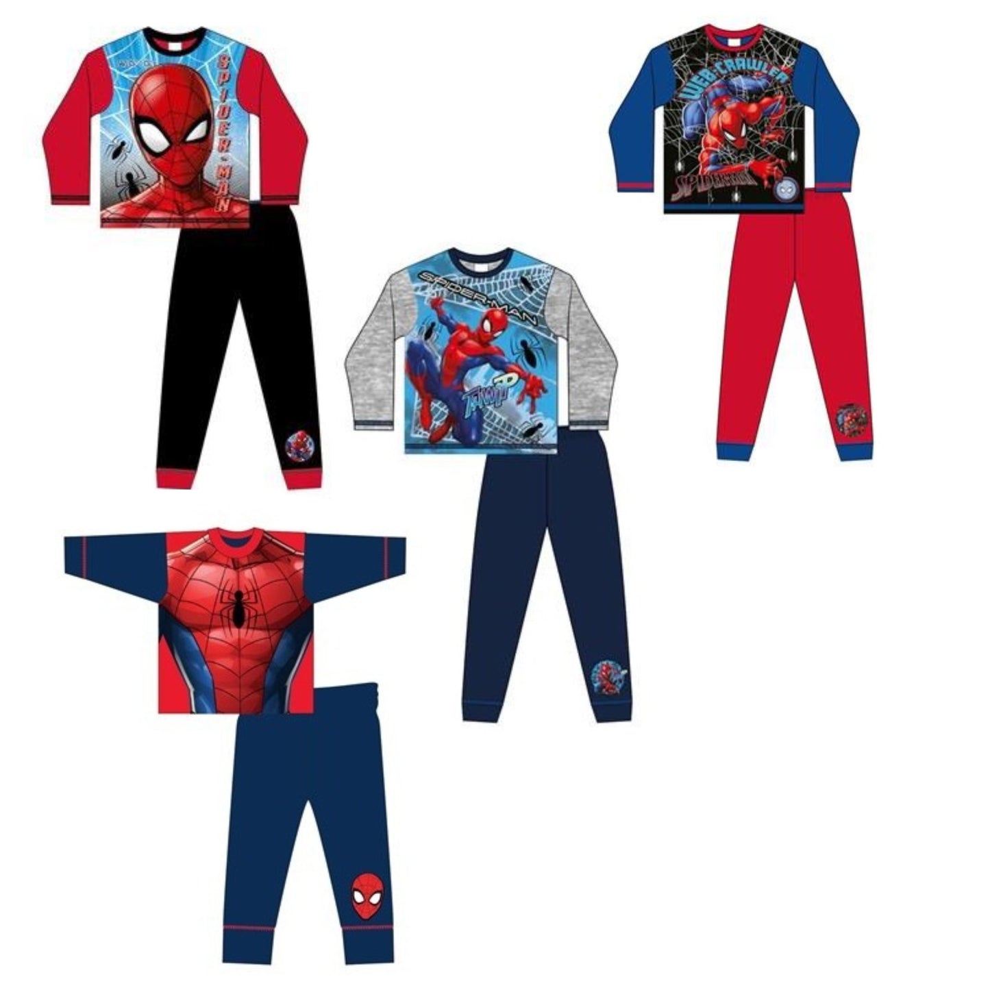 Marvel Spider-Man Pyjamas Boys Long Sleeve Childrens Nightwear